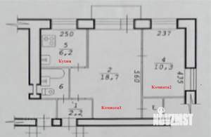 2-к квартира, на длительный срок, 45м2, 2/4 этаж