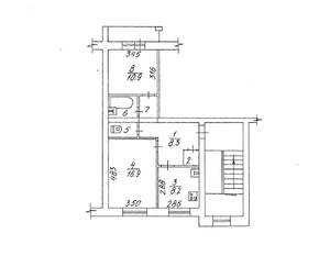 2-к квартира, на длительный срок, 53м2, 4/4 этаж