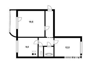 2-к квартира, на длительный срок, 52м2, 4/9 этаж