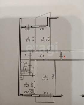 3-к квартира, на длительный срок, 58м2, 2/9 этаж