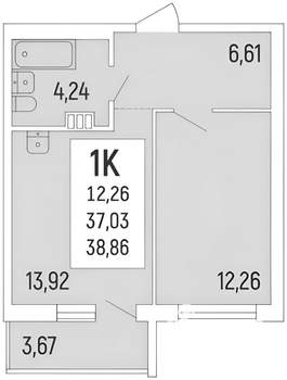 1-к квартира, на длительный срок, 40м2, 14/16 этаж