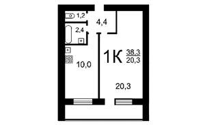 1-к квартира, на длительный срок, 36м2, 3/12 этаж