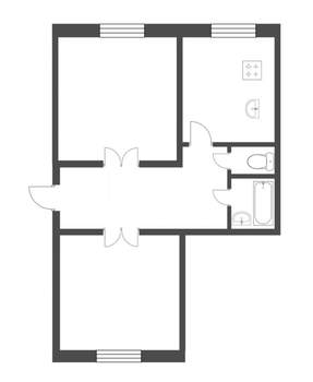 2-к квартира, на длительный срок, 56м2, 2/6 этаж
