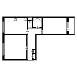 2-к квартира, на длительный срок, 55м2, 4/5 этаж
