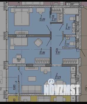 3-к квартира, на длительный срок, 72м2, 6/17 этаж
