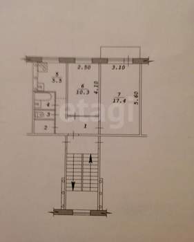 2-к квартира, на длительный срок, 44м2, 4/5 этаж