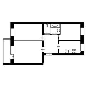 3-к квартира, на длительный срок, 60м2, 2/9 этаж