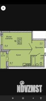 1-к квартира, на длительный срок, 36м2, 12/25 этаж