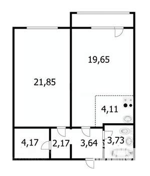 2-к квартира, на длительный срок, 59м2, 13/17 этаж