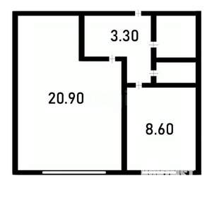 1-к квартира, на длительный срок, 32м2, 2/5 этаж