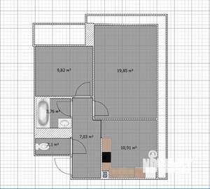 2-к квартира, на длительный срок, 55м2, 12/12 этаж
