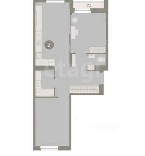 2-к квартира, на длительный срок, 68м2, 10/11 этаж