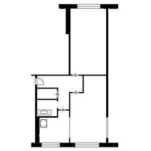 2-к квартира, на длительный срок, 47м2, 1/5 этаж