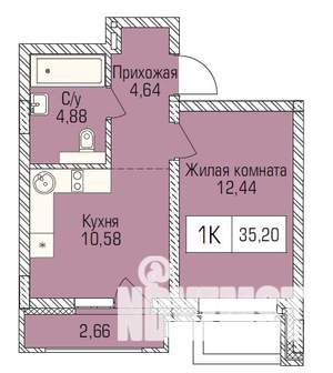 1-к квартира, на длительный срок, 32м2, 8/10 этаж