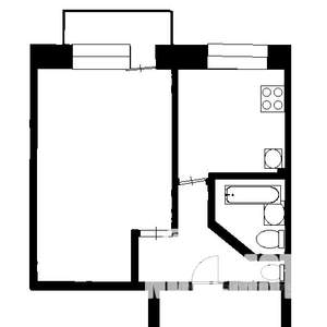 1-к квартира, на длительный срок, 29м2, 2/5 этаж