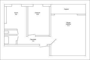 2-к квартира, на длительный срок, 43м2, 10/10 этаж