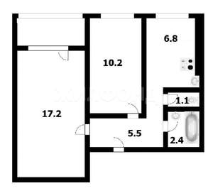 2-к квартира, на длительный срок, 42м2, 6/10 этаж