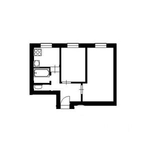 2-к квартира, на длительный срок, 40м2, 4/9 этаж