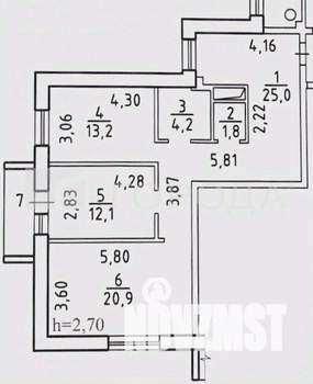 2-к квартира, на длительный срок, 77м2, 2/14 этаж