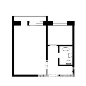 1-к квартира, на длительный срок, 32м2, 4/5 этаж