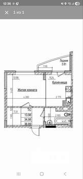 Студия квартира, на длительный срок, 37м2, 5/16 этаж
