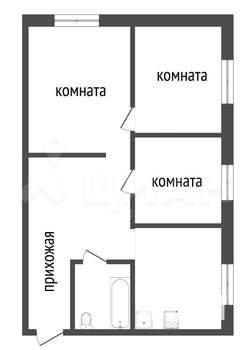 3-к квартира, на длительный срок, 50м2, 1/2 этаж