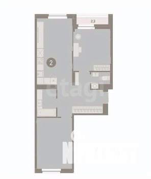 2-к квартира, на длительный срок, 68м2, 10/11 этаж