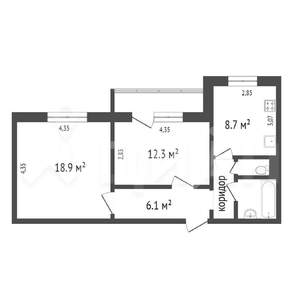 2-к квартира, на длительный срок, 57м2, 8/18 этаж