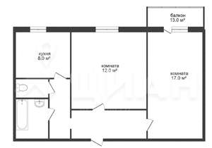 2-к квартира, на длительный срок, 58м2, 6/10 этаж