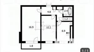 2-к квартира, на длительный срок, 44м2, 5/9 этаж