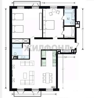 3-к квартира, на длительный срок, 133м2, 3/6 этаж