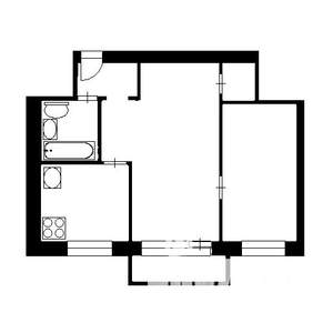 2-к квартира, на длительный срок, 42м2, 4/5 этаж