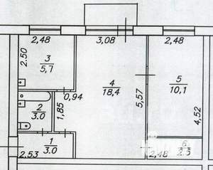 2-к квартира, на длительный срок, 44м2, 3/5 этаж