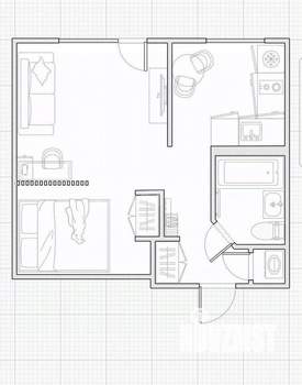 1-к квартира, на длительный срок, 28м2, 3/5 этаж