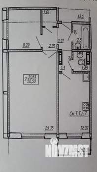 2-к квартира, на длительный срок, 60м2, 6/12 этаж