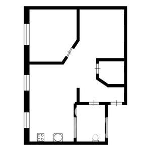 2-к квартира, на длительный срок, 40м2, 2/5 этаж