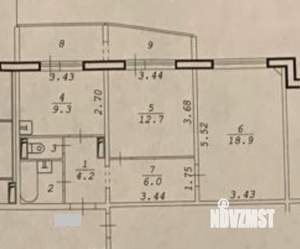 2-к квартира, на длительный срок, 52м2, 1/17 этаж