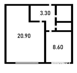 1-к квартира, на длительный срок, 29м2, 4/5 этаж