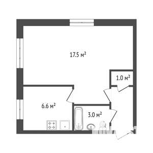 1-к квартира, на длительный срок, 33м2, 4/5 этаж