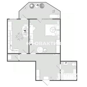 1-к квартира, на длительный срок, 56м2, 4/15 этаж