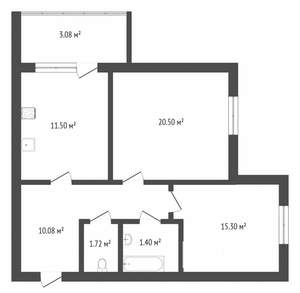 2-к квартира, на длительный срок, 59м2, 19/25 этаж