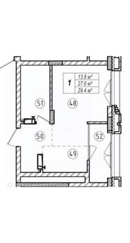 Студия квартира, на длительный срок, 33м2, 11/15 этаж