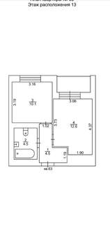 1-к квартира, на длительный срок, 32м2, 13/17 этаж