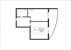 1-к квартира, на длительный срок, 39м2, 9/25 этаж