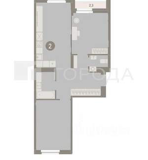 2-к квартира, на длительный срок, 68м2, 10/17 этаж