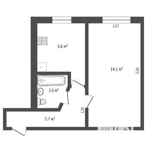 1-к квартира, на длительный срок, 30м2, 10/10 этаж
