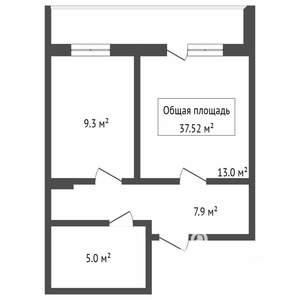 1-к квартира, на длительный срок, 39м2, 2/10 этаж