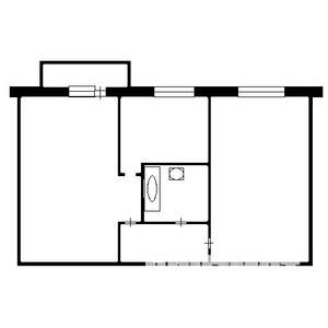 2-к квартира, на длительный срок, 43м2, 4/5 этаж