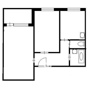 2-к квартира, на длительный срок, 44м2, 4/9 этаж