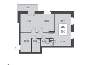 3-к квартира, на длительный срок, 57м2, 6/27 этаж